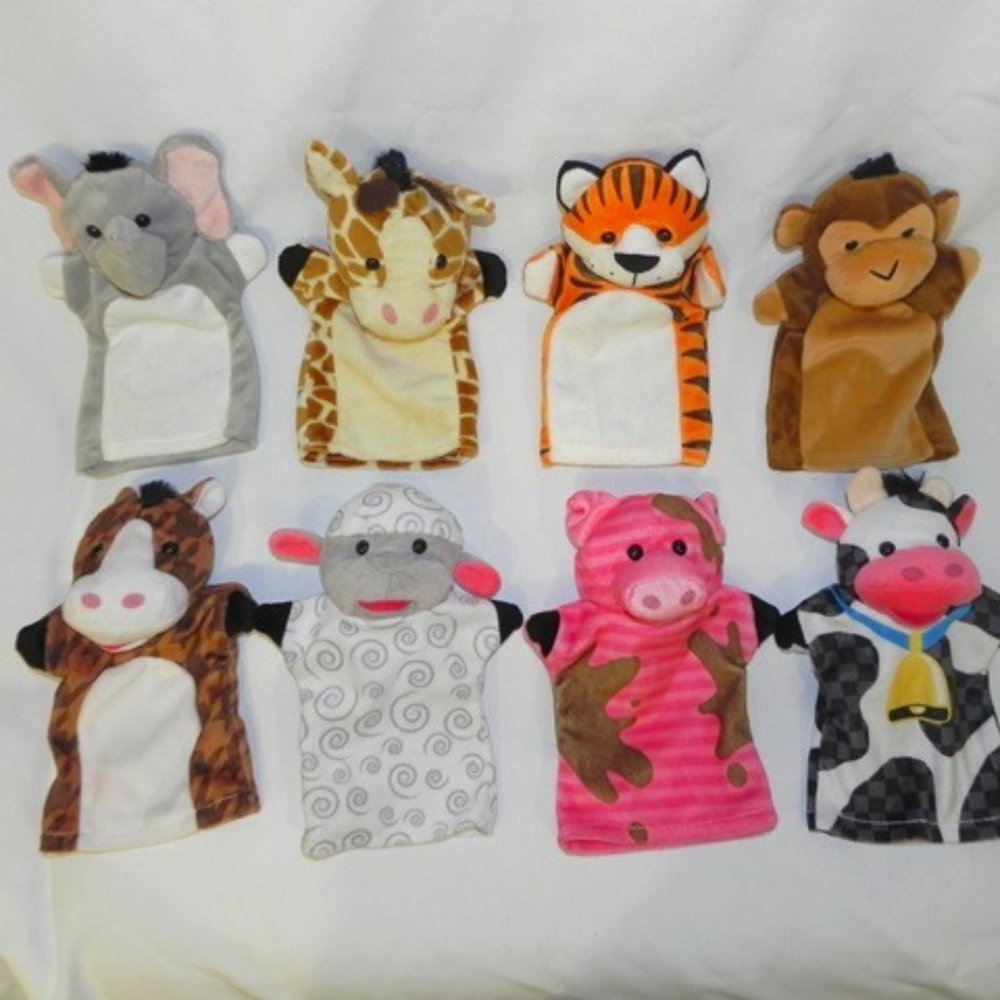 COPY - Melissa and Doug Hand Puppets, Farm and Zoo Animals, Set of 8